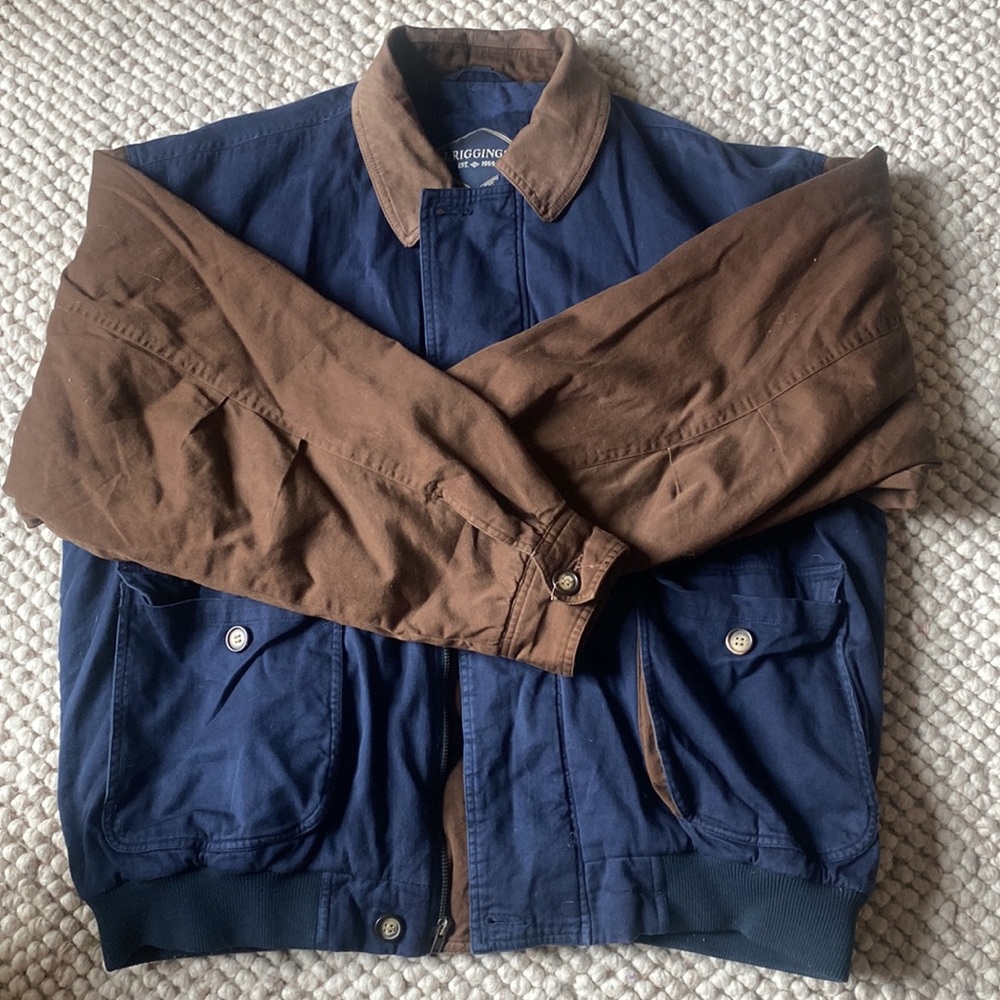 Cotton Vintage Bomber Jacket with Suede Collar